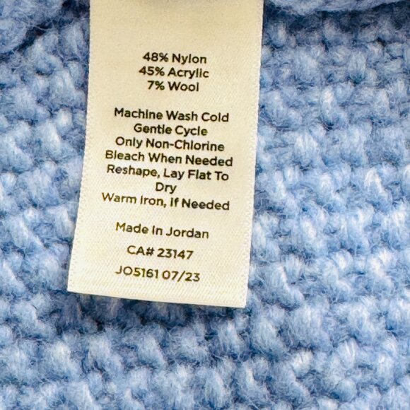 NWOT Talbots Cable Knit Sweater Woman's Plus 2X Balloon Sleeves Blue Crewneck - Picture 8 of 11